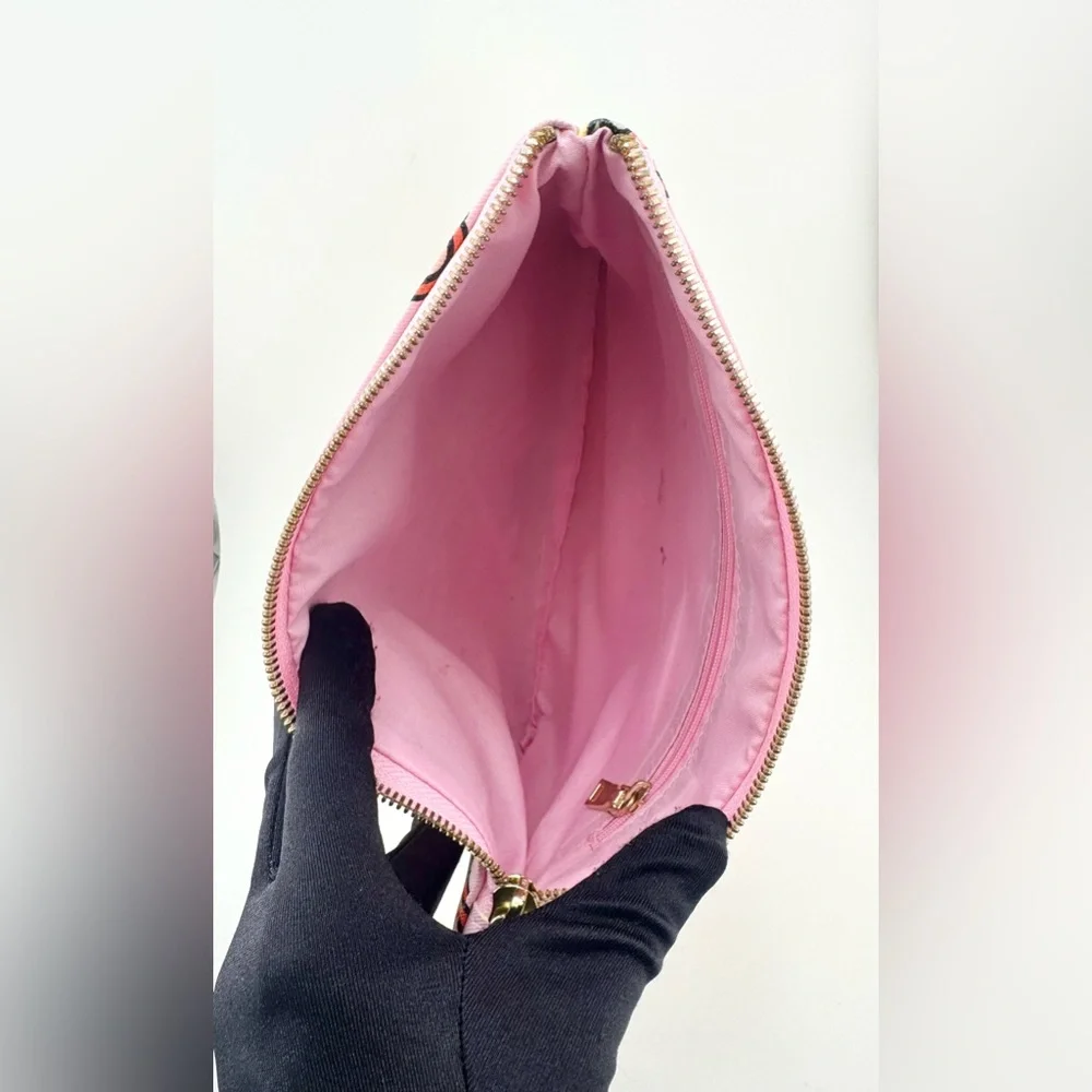 Studio DIY Taco Print Cosmetic Bag Pouch or Clutch with Gold Hardware Pink - Picture 2 of 10